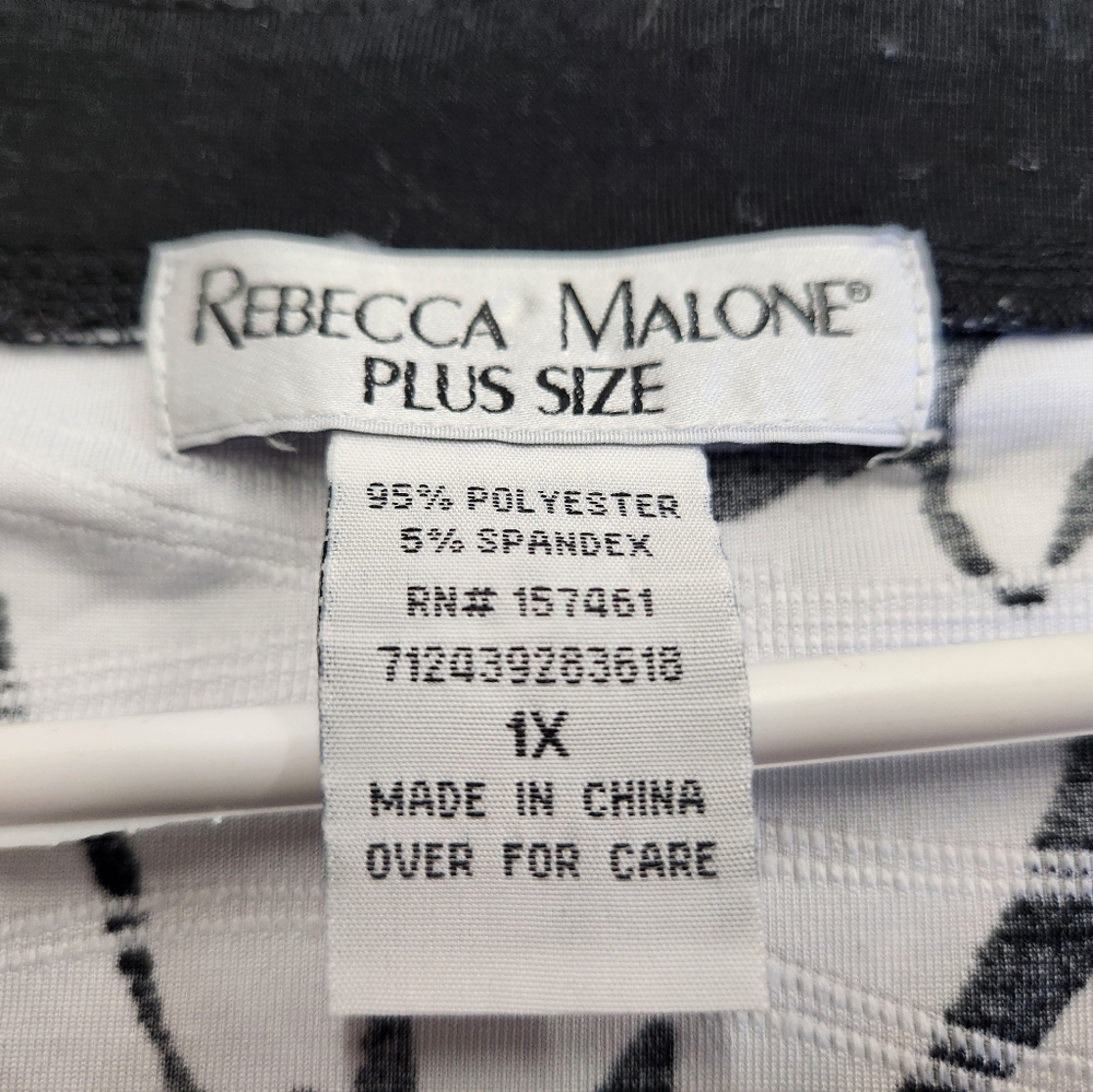 Rebecca Malone Black and White Plus Size Blouse